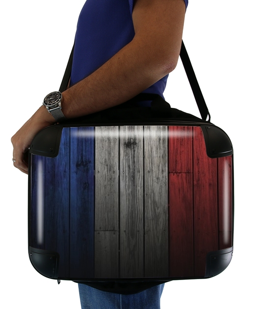sacoche ordinateur Wooden French Flag