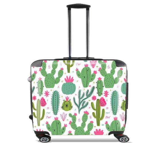 Wheeled Minimalist pattern with cactus plants 