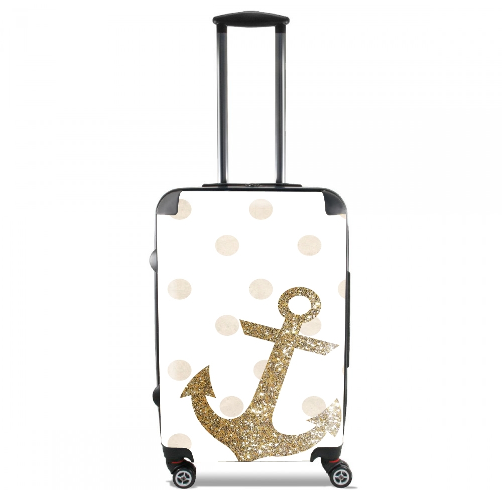 Valigia Glitter Anchor and dots in gold 